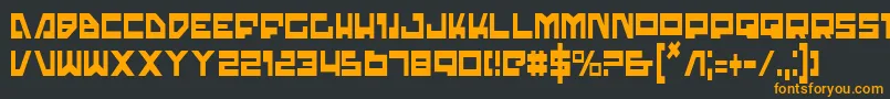 TrajiaCondensed-Schriftart – Orangefarbene Schriften auf schwarzem Hintergrund