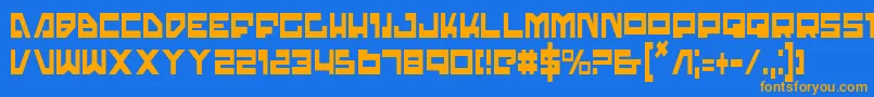 TrajiaCondensed Font – Orange Fonts on Blue Background
