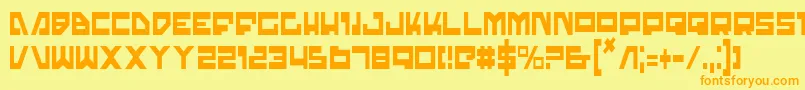 TrajiaCondensed Font – Orange Fonts on Yellow Background
