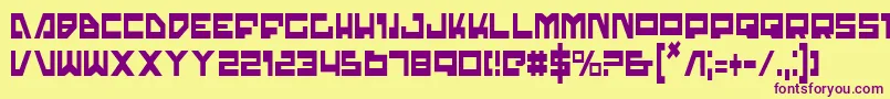 TrajiaCondensed Font – Purple Fonts on Yellow Background