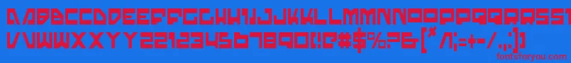 TrajiaCondensed Font – Red Fonts on Blue Background