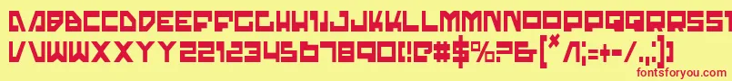 TrajiaCondensed Font – Red Fonts on Yellow Background