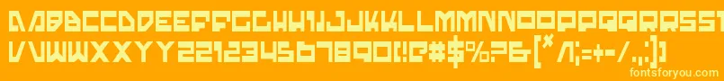 TrajiaCondensed Font – Yellow Fonts on Orange Background