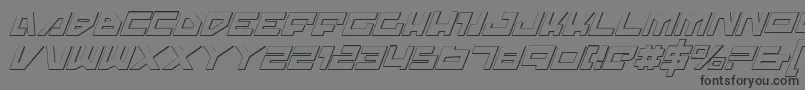 TrajiaShadowItalic-Schriftart – Schwarze Schriften auf grauem Hintergrund