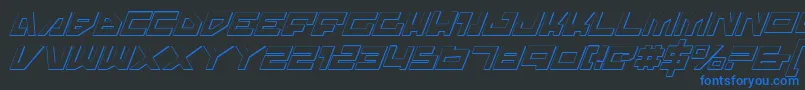 TrajiaShadowItalic Font – Blue Fonts on Black Background