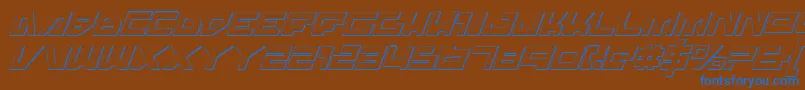 TrajiaShadowItalic Font – Blue Fonts on Brown Background