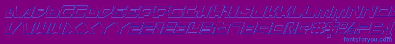 TrajiaShadowItalic Font – Blue Fonts on Purple Background