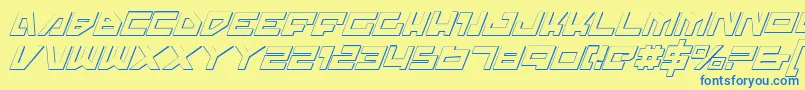 TrajiaShadowItalic Font – Blue Fonts on Yellow Background