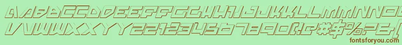 TrajiaShadowItalic Font – Brown Fonts on Green Background