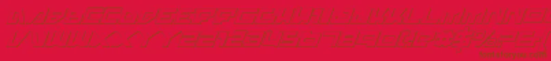 TrajiaShadowItalic-Schriftart – Braune Schriften auf rotem Hintergrund