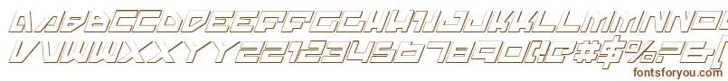 TrajiaShadowItalic-Schriftart – Braune Schriften auf weißem Hintergrund
