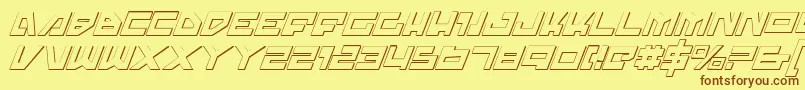 TrajiaShadowItalic Font – Brown Fonts on Yellow Background