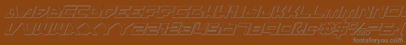 TrajiaShadowItalic-Schriftart – Graue Schriften auf braunem Hintergrund