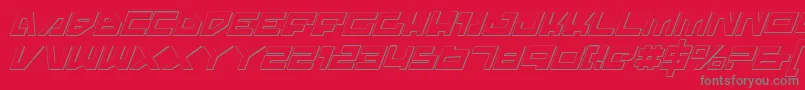 フォントTrajiaShadowItalic – 赤い背景に灰色の文字