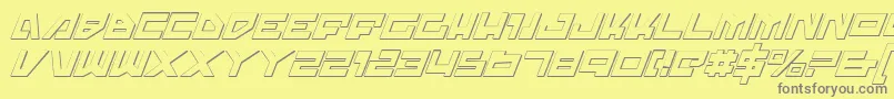 フォントTrajiaShadowItalic – 黄色の背景に灰色の文字