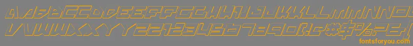 フォントTrajiaShadowItalic – オレンジの文字は灰色の背景にあります。