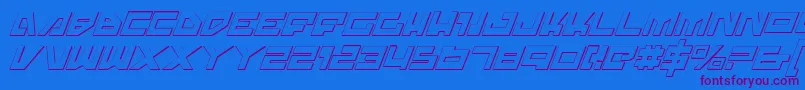 TrajiaShadowItalic Font – Purple Fonts on Blue Background