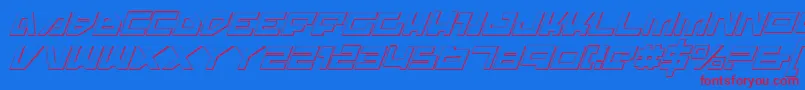 TrajiaShadowItalic Font – Red Fonts on Blue Background