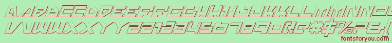 TrajiaShadowItalic Font – Red Fonts on Green Background