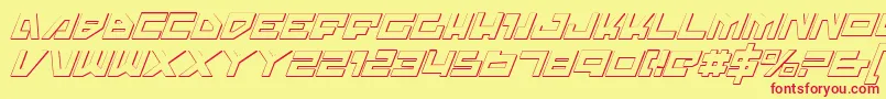 TrajiaShadowItalic Font – Red Fonts on Yellow Background