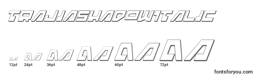 Размеры шрифта TrajiaShadowItalic