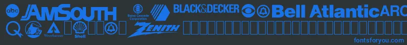 LogoscorporateVol1a Font – Blue Fonts on Black Background