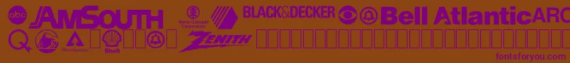 LogoscorporateVol1a Font – Purple Fonts on Brown Background