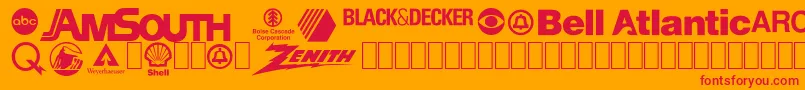 LogoscorporateVol1a Font – Red Fonts on Orange Background
