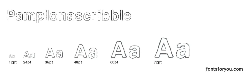 Размеры шрифта Pamplonascribble