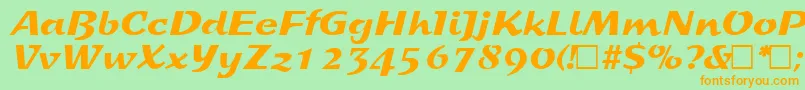 SprintRegular Font – Orange Fonts on Green Background