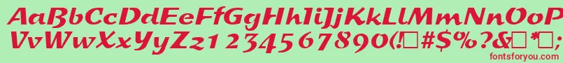 SprintRegular Font – Red Fonts on Green Background