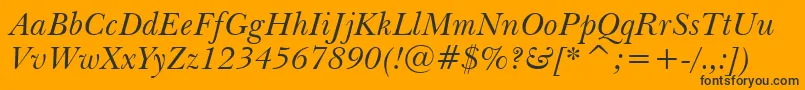 BaskervilleWin95btItalic Font – Black Fonts on Orange Background