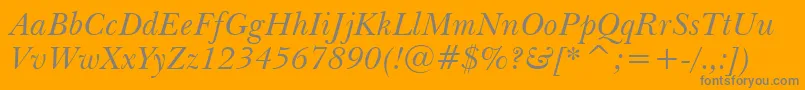 BaskervilleWin95btItalic Font – Gray Fonts on Orange Background