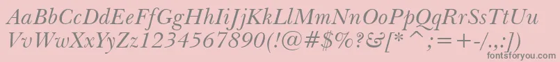 BaskervilleWin95btItalic Font – Gray Fonts on Pink Background