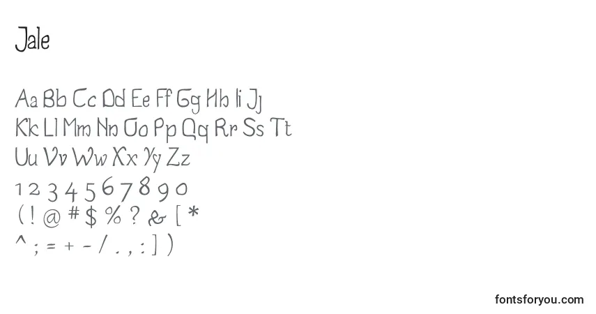 Schriftart Jale – Alphabet, Zahlen, spezielle Symbole