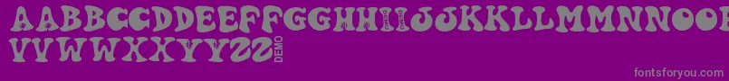 Fonte Hartydemo – fontes cinzas em um fundo violeta