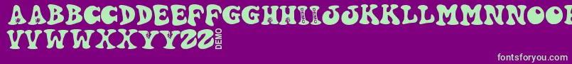 Hartydemo Font – Green Fonts on Purple Background