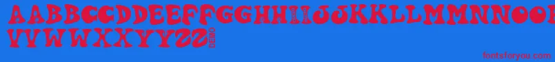 Hartydemo Font – Red Fonts on Blue Background
