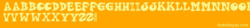 Fonte Hartydemo – fontes amarelas em um fundo laranja