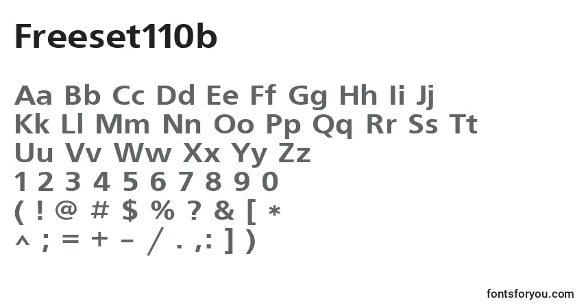 Schriftart Freeset110b – Alphabet, Zahlen, spezielle Symbole