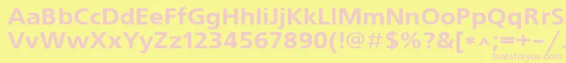 フォントFreeset110b – ピンクのフォント、黄色の背景