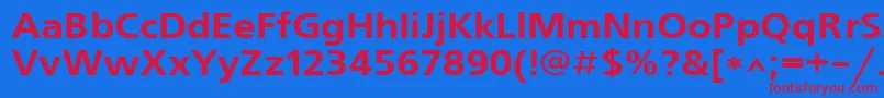 Freeset110b-fontti – punaiset fontit sinisellä taustalla