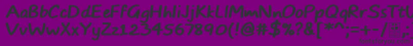 Fonte TypoComicsBoldDemo – fontes pretas em um fundo violeta