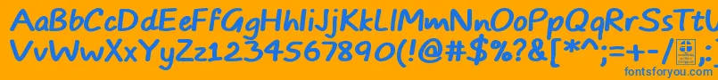TypoComicsBoldDemo-fontti – siniset fontit oranssilla taustalla