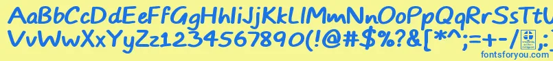 Police TypoComicsBoldDemo – polices bleues sur fond jaune