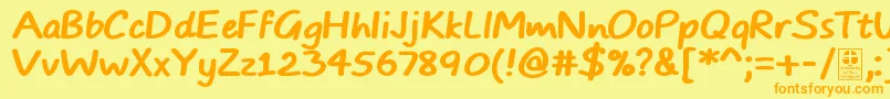 Czcionka TypoComicsBoldDemo – pomarańczowe czcionki na żółtym tle