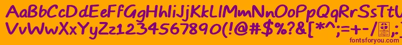 TypoComicsBoldDemo Font – Purple Fonts on Orange Background