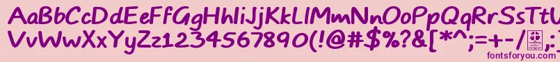 TypoComicsBoldDemo Font – Purple Fonts on Pink Background