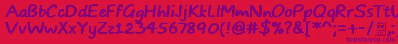 TypoComicsBoldDemo Font – Purple Fonts on Red Background
