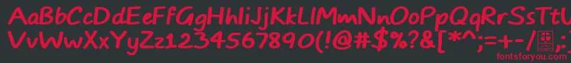 フォントTypoComicsBoldDemo – 黒い背景に赤い文字